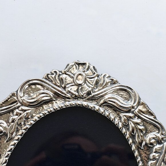 Large Plata Del Pilar Repousse Peruvian 925 Sterling Silver Picture Frame - Picture 6 of 8